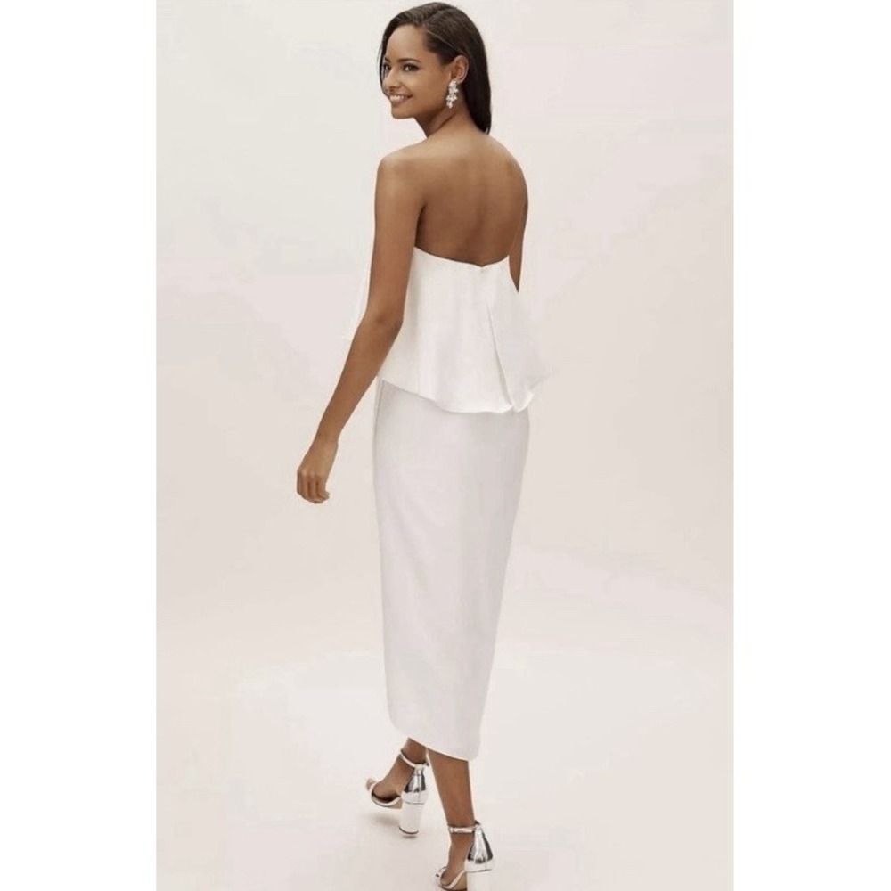 BHLDN Kelli Tulip Midi Dress Ivory US 4 Bridal Shower Rehearsal Dinner Reception - Picture 2 of 11